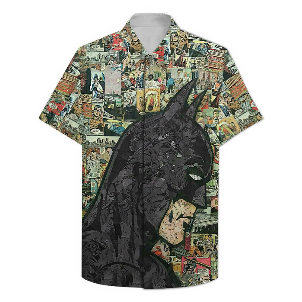 Comic Batman black portrait Hawaiian Shirt