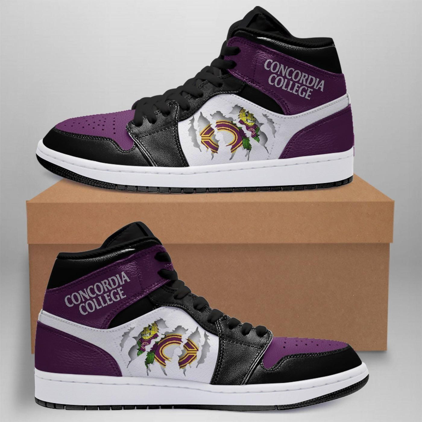 Concordia College Cobbers NCAA Fashion The best Sneakers Basketball Shoes Leather High Top Air Jordan Sneaker, Air Jordan Hightop