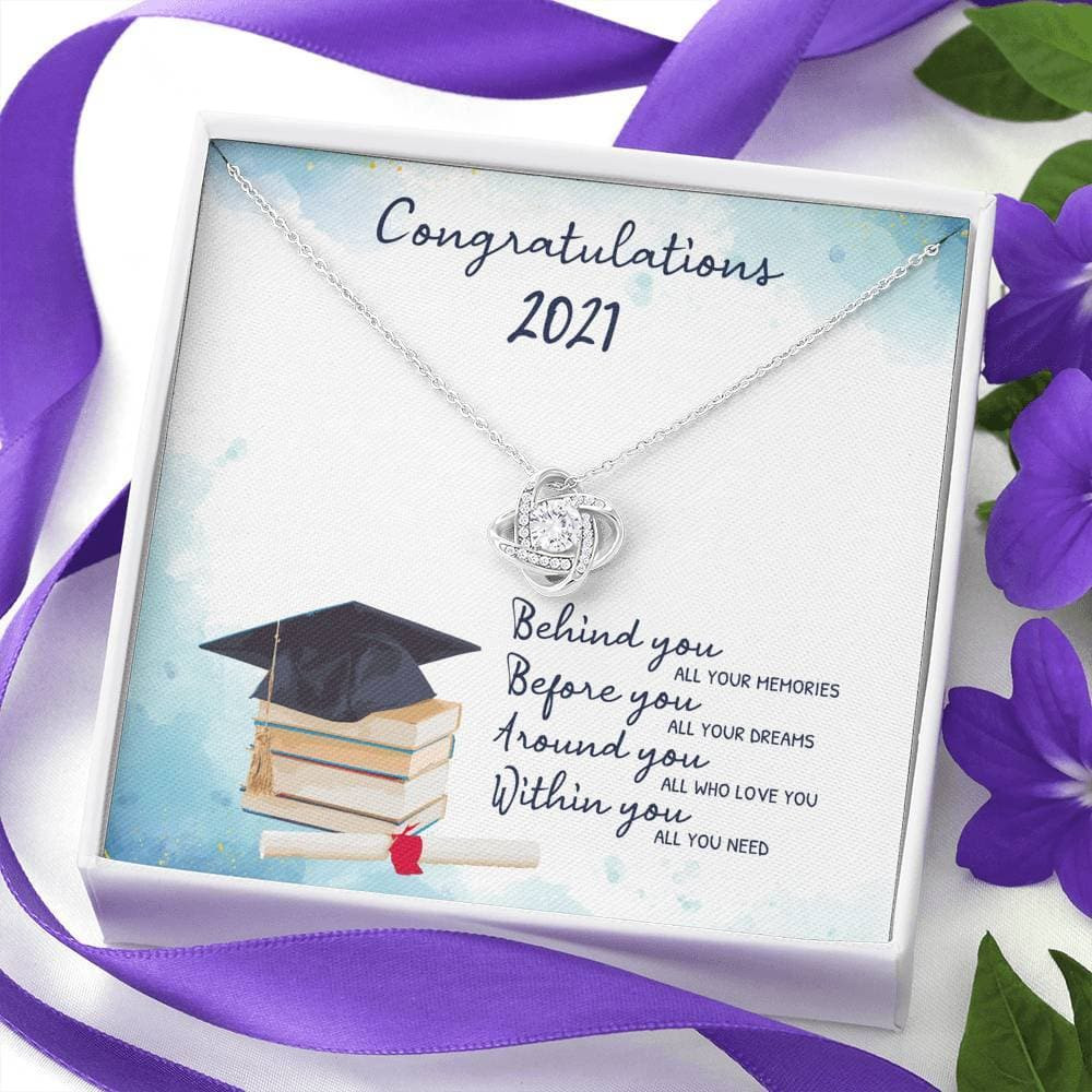 Congratulations 2021 Graduation Love Knot Necklace