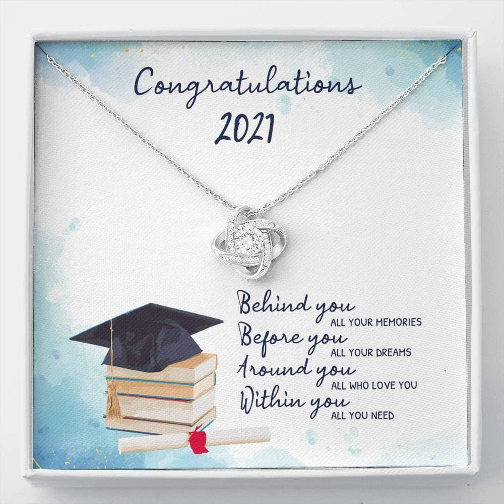Congratulations 2021 Graduation Love Knot Necklace