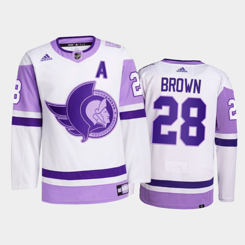 Connor Brown #28 Ottawa Senators 2021 FightsCancer White Primegreen Jersey