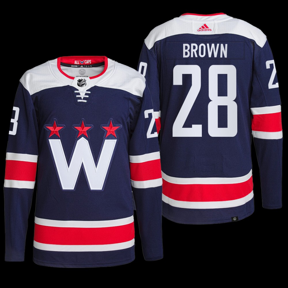 Connor Brown Washington Capitals Primegreen Jersey 2022 Navy #28 Alternate Uniform