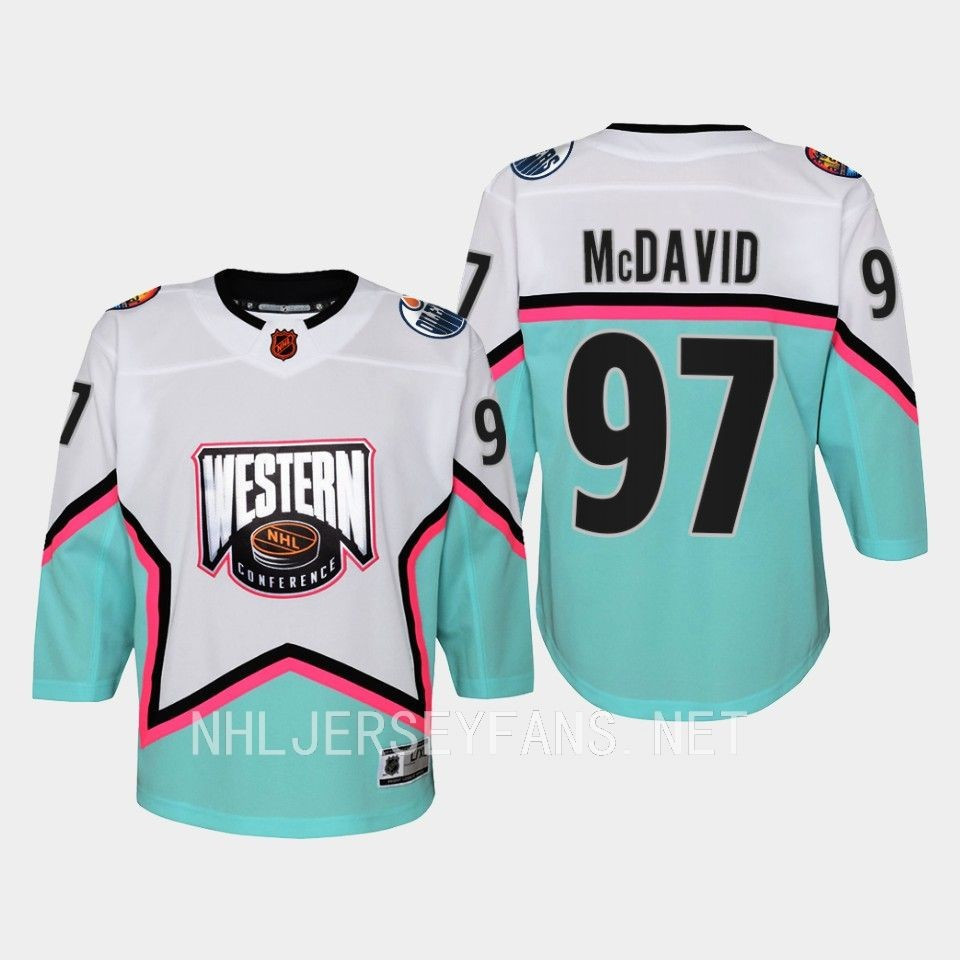 Connor McDavid 97 Edmonton Oilers2023 All-Star Western Conference Premier Stitched Jersey White