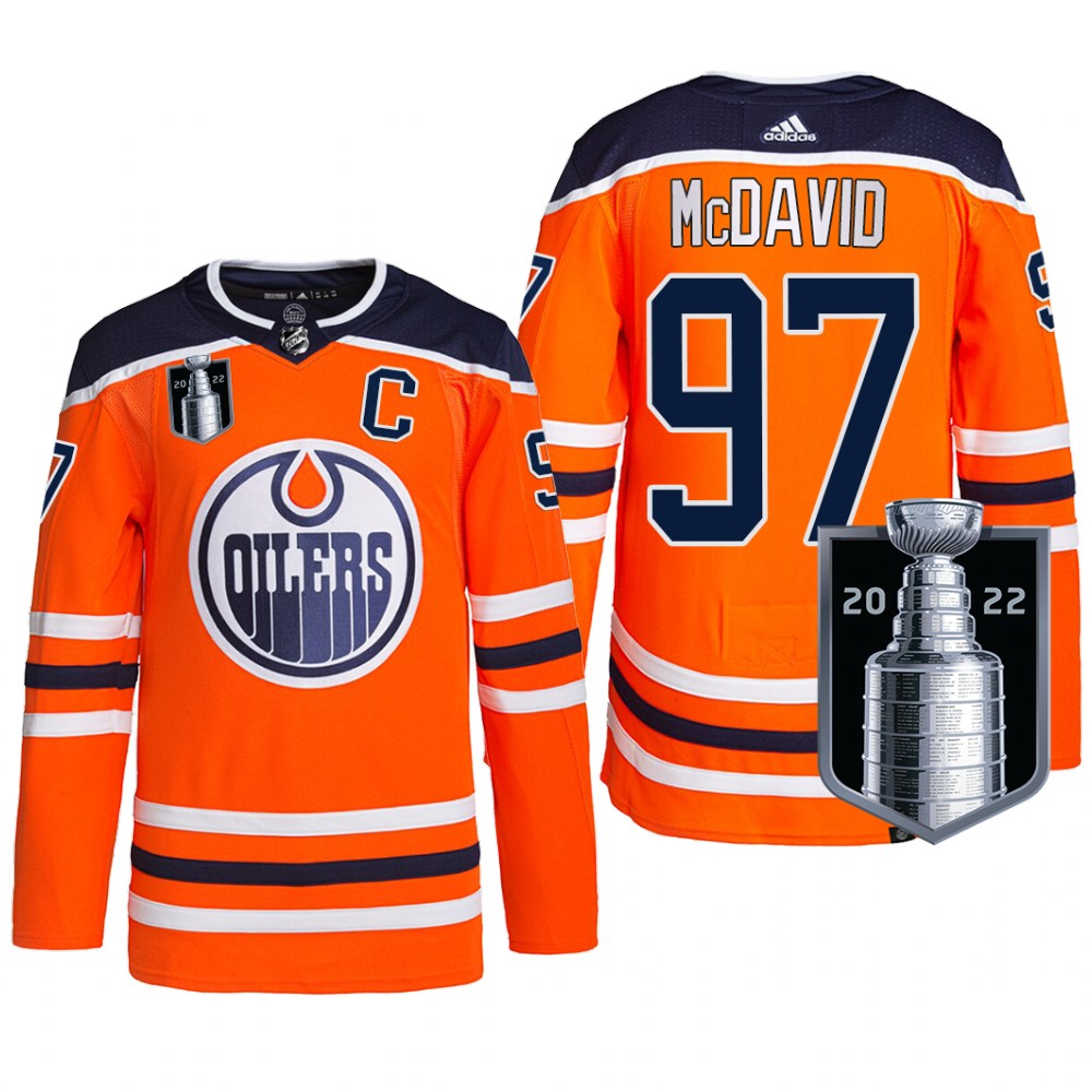 Connor McDavid Edmonton Oilers 2022 Stanley Cup Playoffs Orange Primegreen Jersey