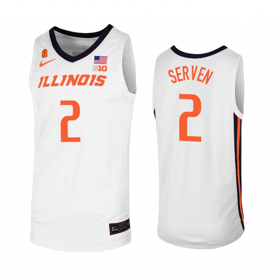 Connor Serven Illinois Fighting Illini White Jersey College