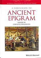 A Companion to Ancient Epigram