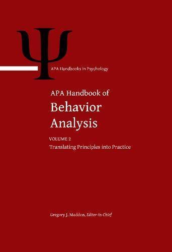 Apa Handbook Of Behavior Analysis Volume 2