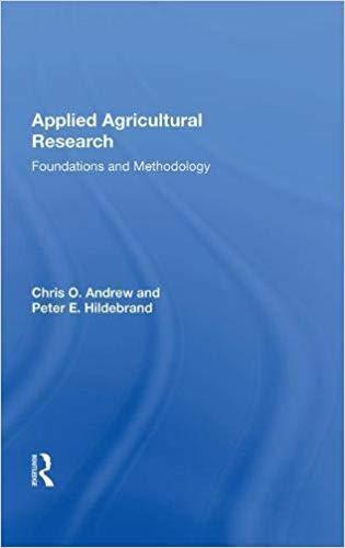Applied Agricultural Research Foundations And Methodology