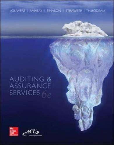 Auditing  Assurance Services 6th Edition by Louwers Timothy