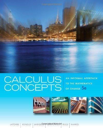 Calculus Concepts An Informal Approach To The Mathematics Of Change 5Th Edition