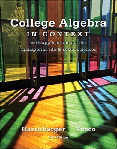 College Algebra In Context 4Th Edition