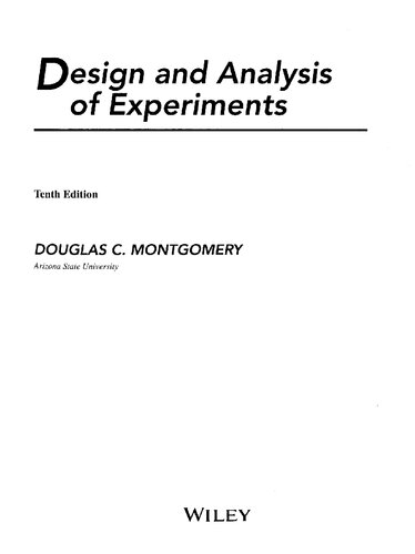 Design and Analysis of Experiments