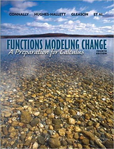 Functions Modeling Change A Preparation For Calculus 4Th Edition