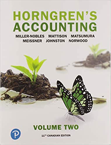Horngren's Accounting, Volume 2, Eleventh Canadian Edition 11th Edition