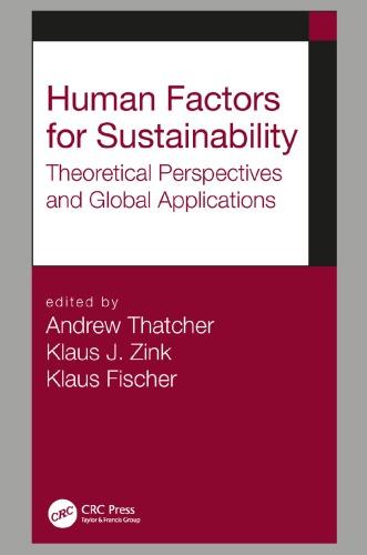 Human Factors For Sustainability Theoretical Perspectives And Global Applications