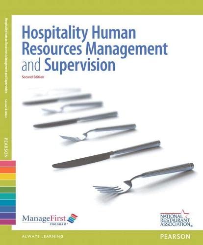 ManageFirst Hospitality Human Resources Management Supervision 2nd Edition by National Restaurant Association