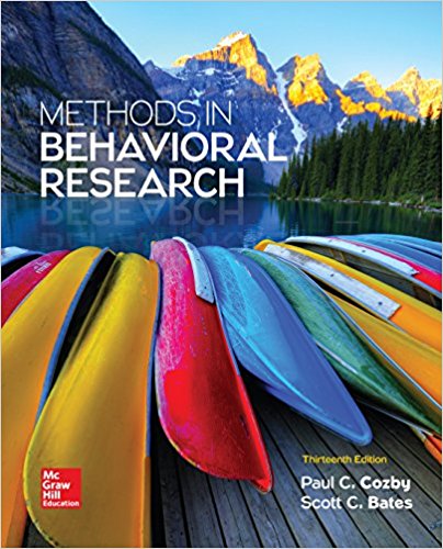 Methods in Behavioral Research 13th Edition