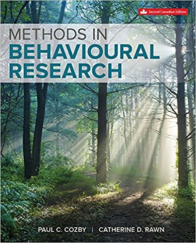 Methods in Behavioural Research 2rd by Paul C. Cozby