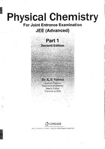 Physical Chemistry for Joint Entrance Examination JEE (Advanced)