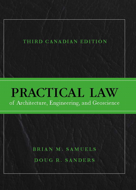 Practical Law of Architecture, Engineering, and Geoscience, Third Canadian Edition, Test Bank