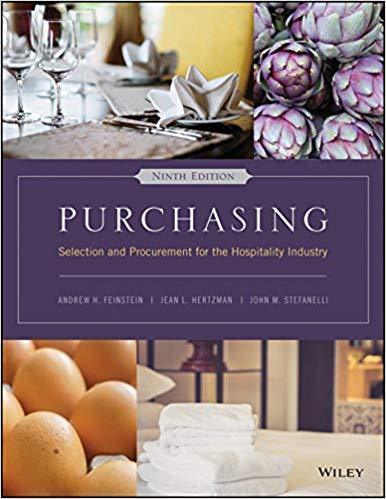 Purchasing Selection And Procurement For The Hospitality Industry Ninth Selection And Procurement For The Hospitality Industry