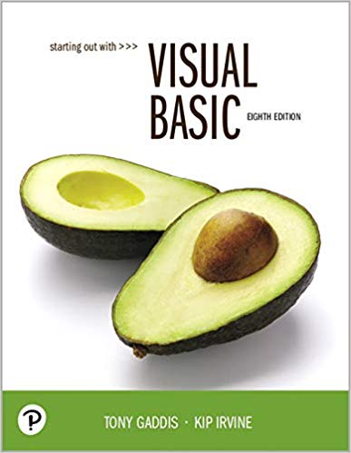 Solution Manual for  Starting Out With Visual Basic 8th Edition by Tony Gaddis