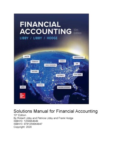 Solutions Manual for Financial Accounting