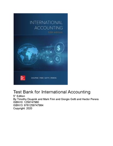Test Bank for International Accounting