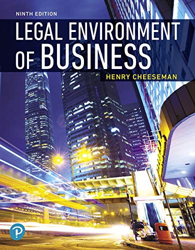 The Legal Environment of Business and Online Commerce 9th Edition by Henry R Cheeseman