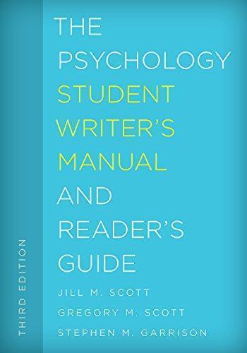 The Psychology Student Writers Manual And Readers Guide 3Rd Edition