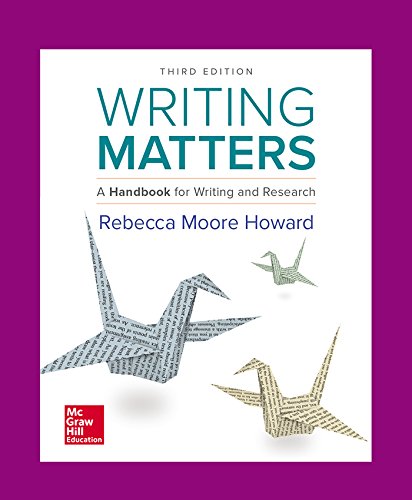 Writing Matters: A Handbook for Writing and Research / 3e TABBED