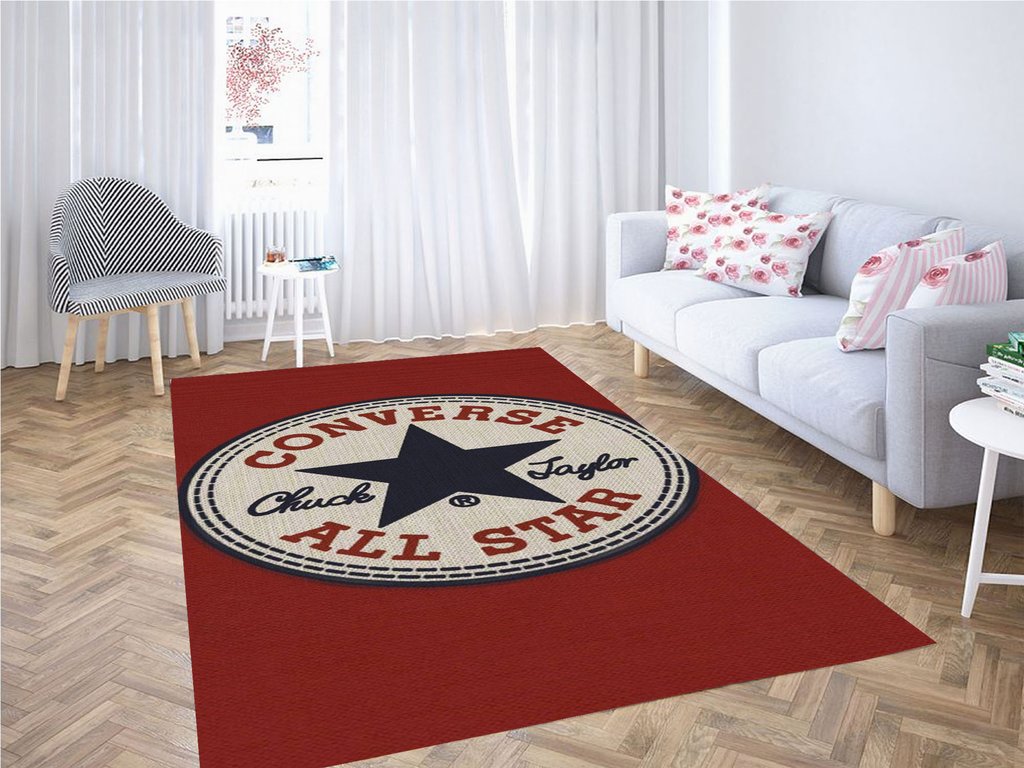 Converse All Star Logo Living Room Modern Carpet Rectangle Rug
