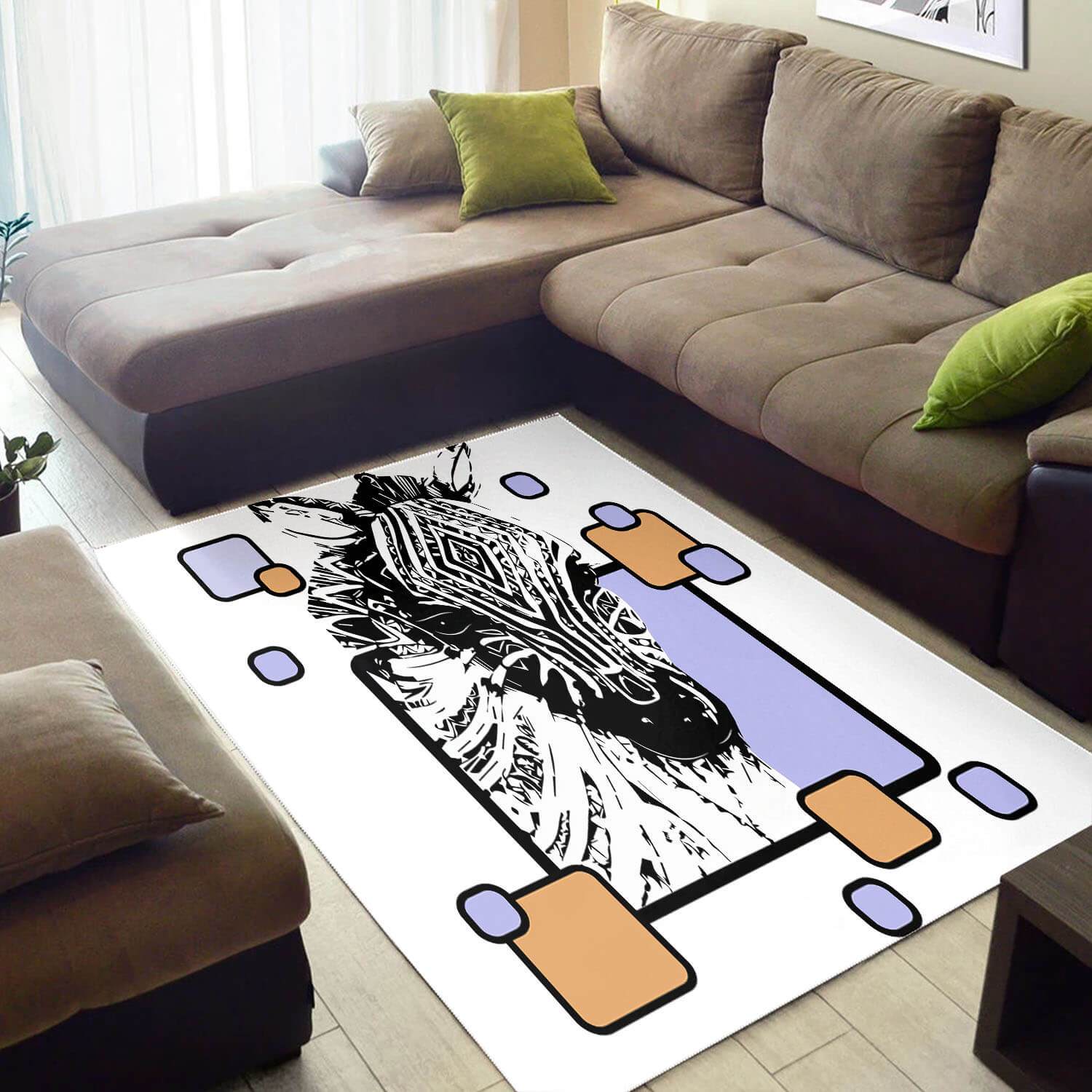 Cool African Adorable Print Safari Animals Large Carpet Room Rectangle Rug