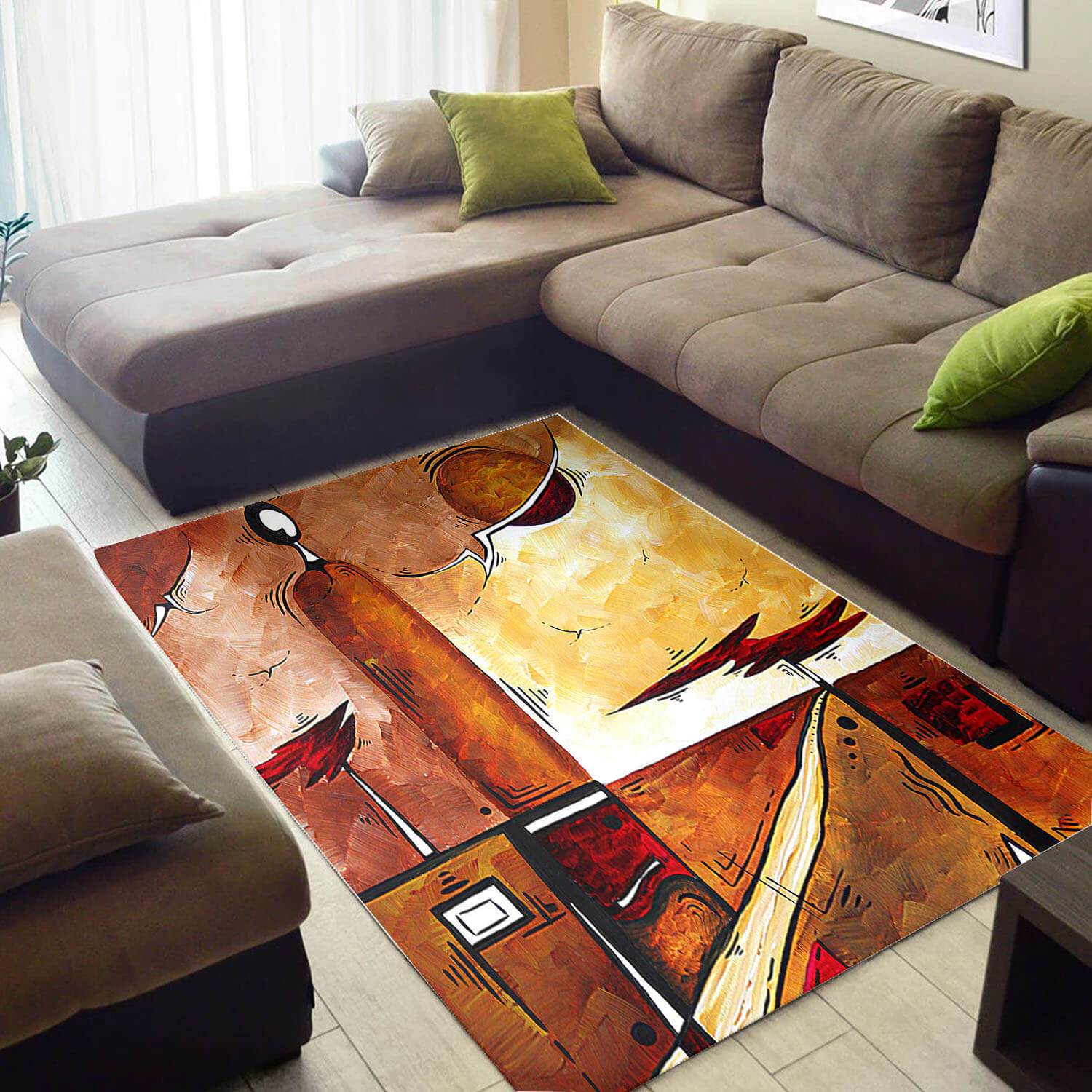Cool African American Abstract Natural Hair Afrocentric Pattern Art Design Floor Living Room Rectangle Rug