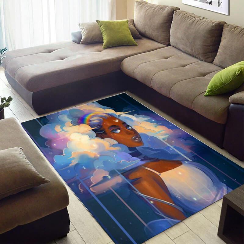 Cool African American Beautiful Style Afro Woman Carpet House Rectangle Rug
