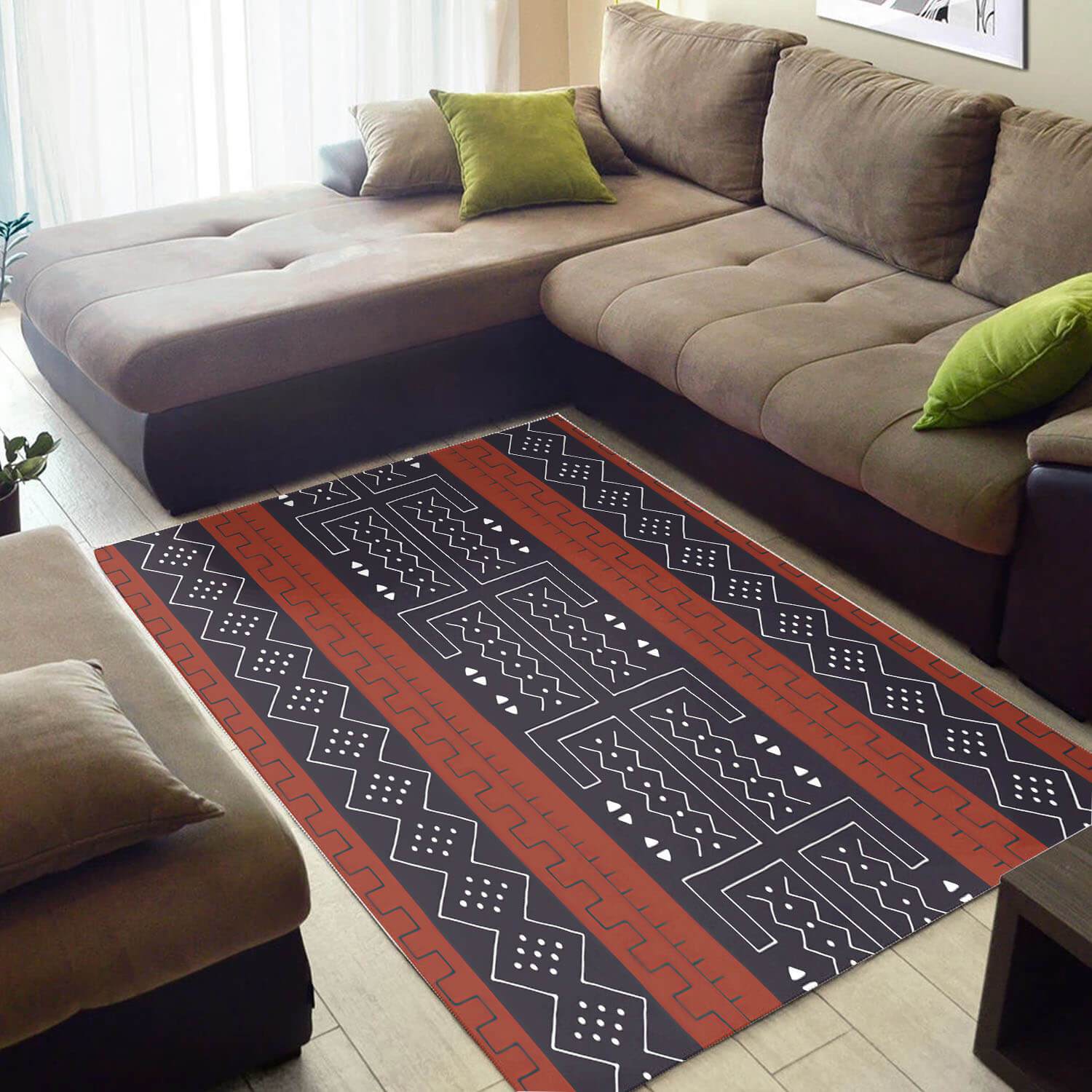 Cool African American Colorful Afrocentric Pattern Art Style Floor Inspired Home Rectangle Rug