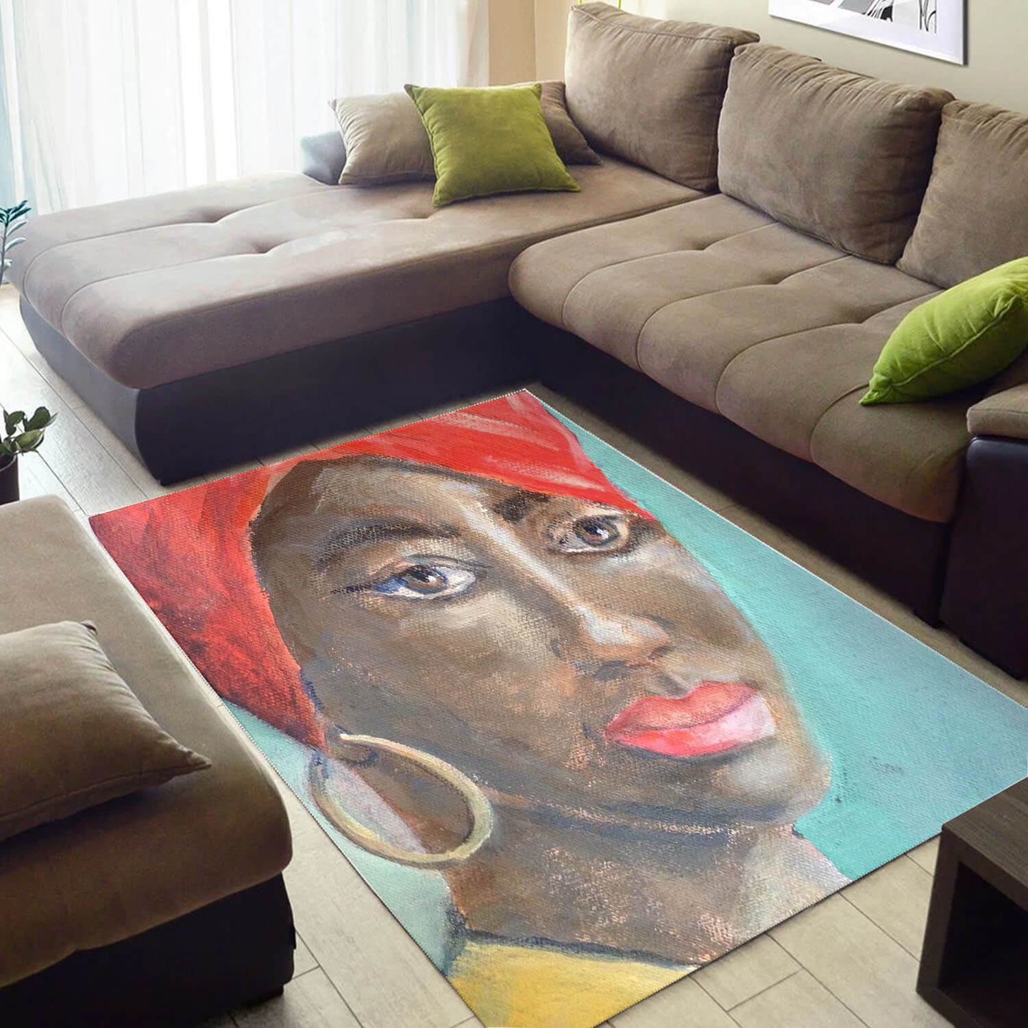 Cool African American Cute Afro Girl Themed Home Rectangle Rug