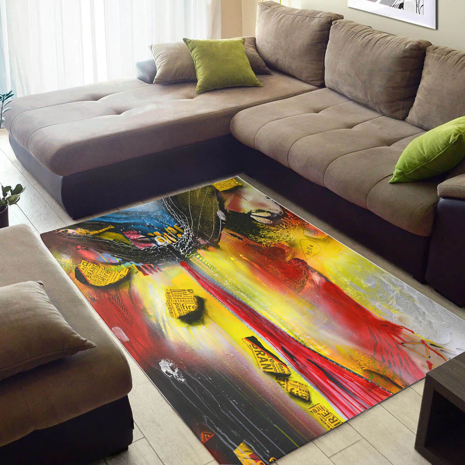 Cool African American Modern Style Afrocentric Pattern Art Themed Carpet Inspired Home Rectangle Rug