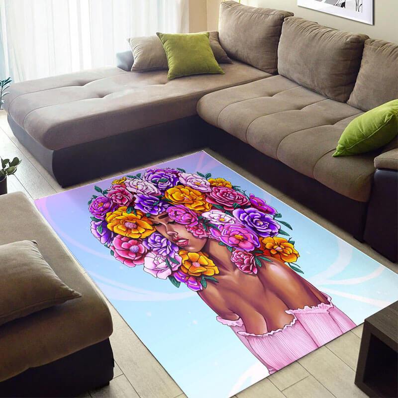 Cool African Cute American Lady Large Carpet Inspired Home Rectangle Rug