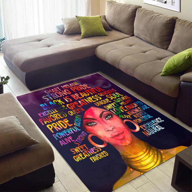 Cool African Cute Print Lady Design Floor Room Rectangle Rug