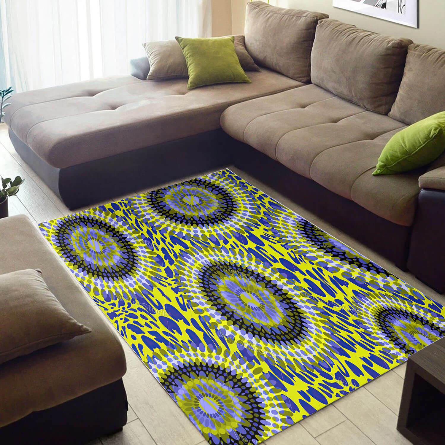 Cool African Holiday Afrocentric Art Themed Living Room Rectangle Rug