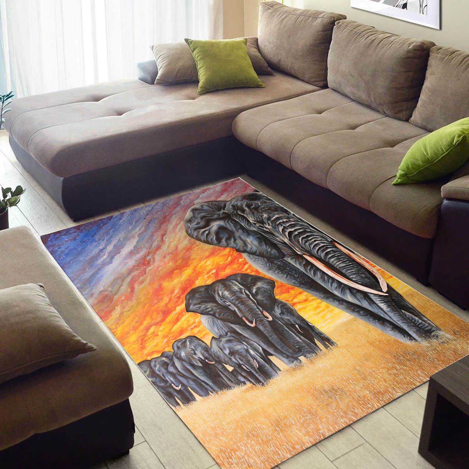Cool African Nice Wildlife Animals Carpet Themed Home Rectangle Rug
