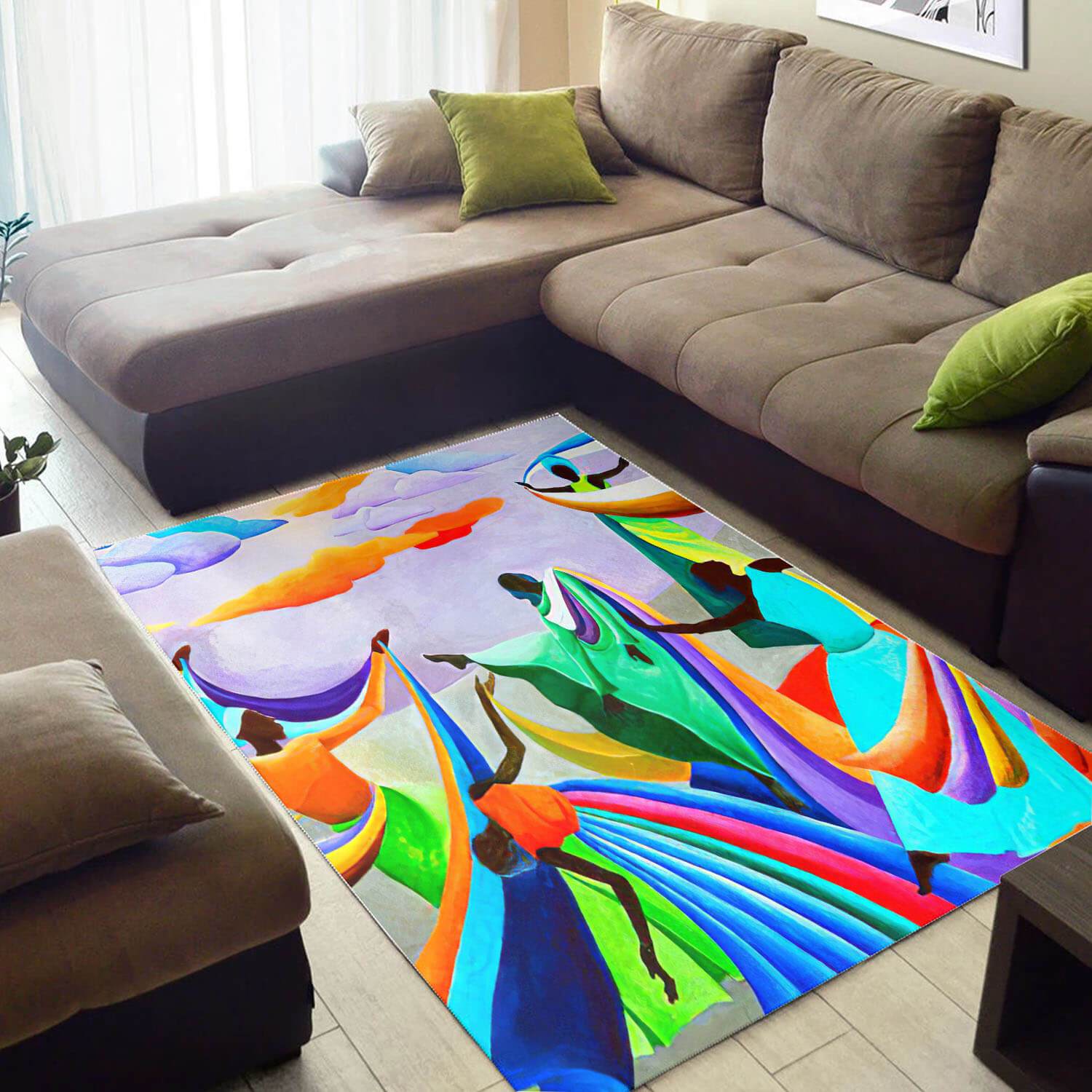 Cool African Retro Inspired Afrocentric Art Large Carpet Living Room Rectangle Rug