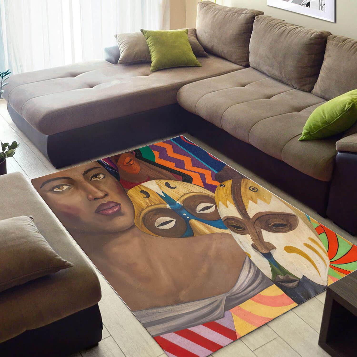 Cool African Style Cute Natural Hair Afro Girl Carpet House Rectangle Rug