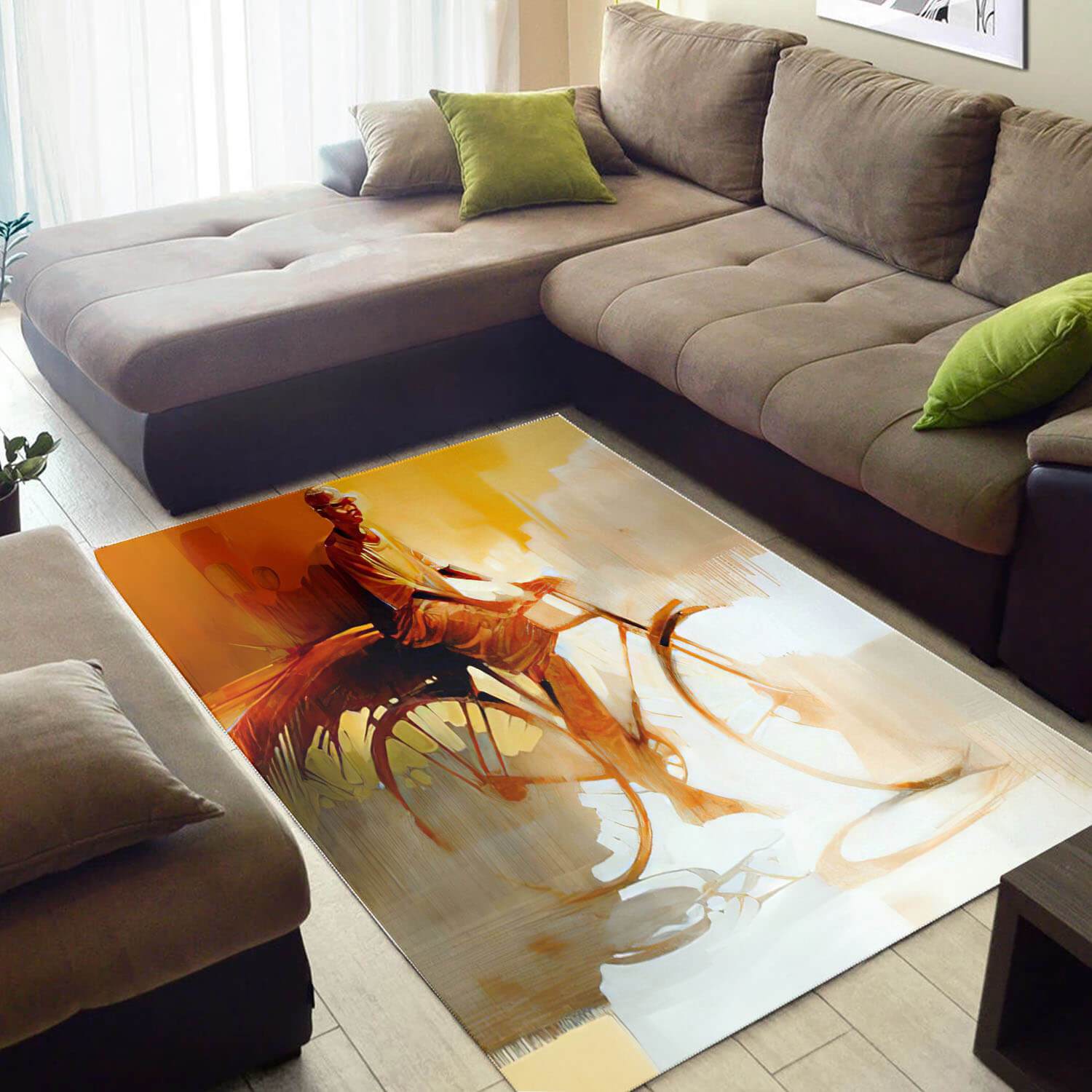 Cool African Style Cute Print Girl Large Themed Home Rectangle Rug