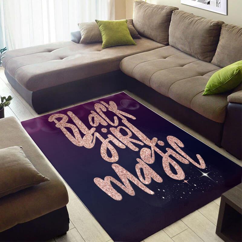 Cool African Style Fancy Afrocentric Afro Girl Black Magic Carpet Room Rectangle Rug