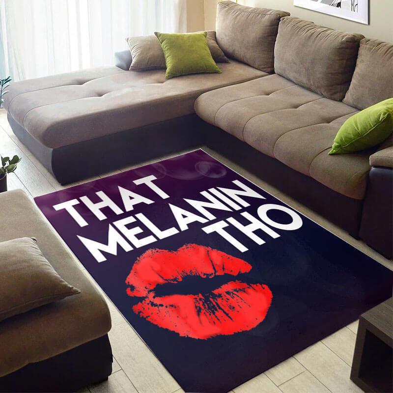 Cool African Style Fancy Natural Hair Afro Girl That Melanin Tho Lips Design Floor Carpet Rectangle Rug