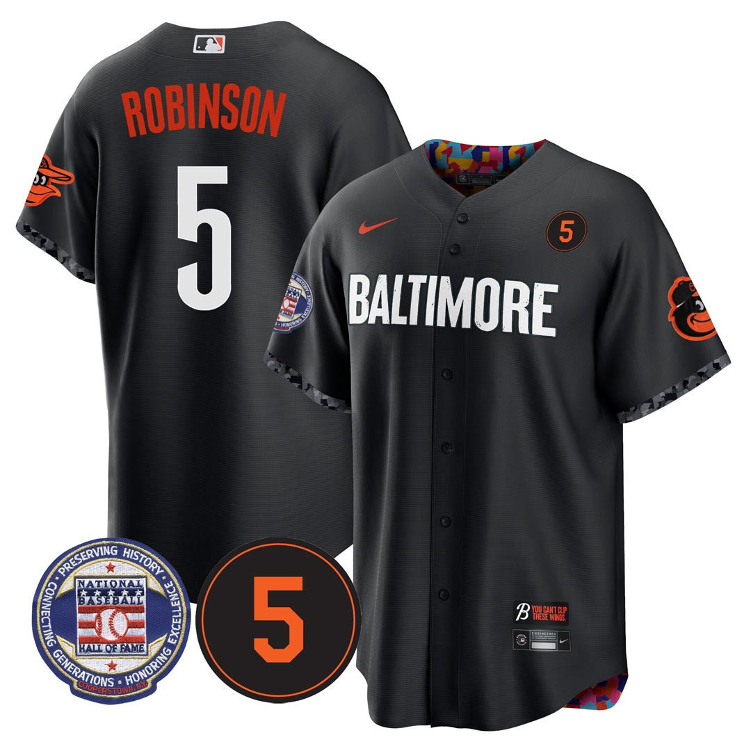 Cool Base #5 Brooks Robinson Baltimore Orioles Hall Of Fame Patch City Connect Jersey - All Stitched