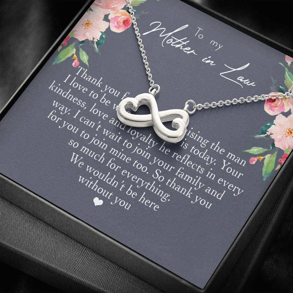 Cool Infinity Heart Necklace Gift For Mother In Law Thank You For Raising The Man I Love