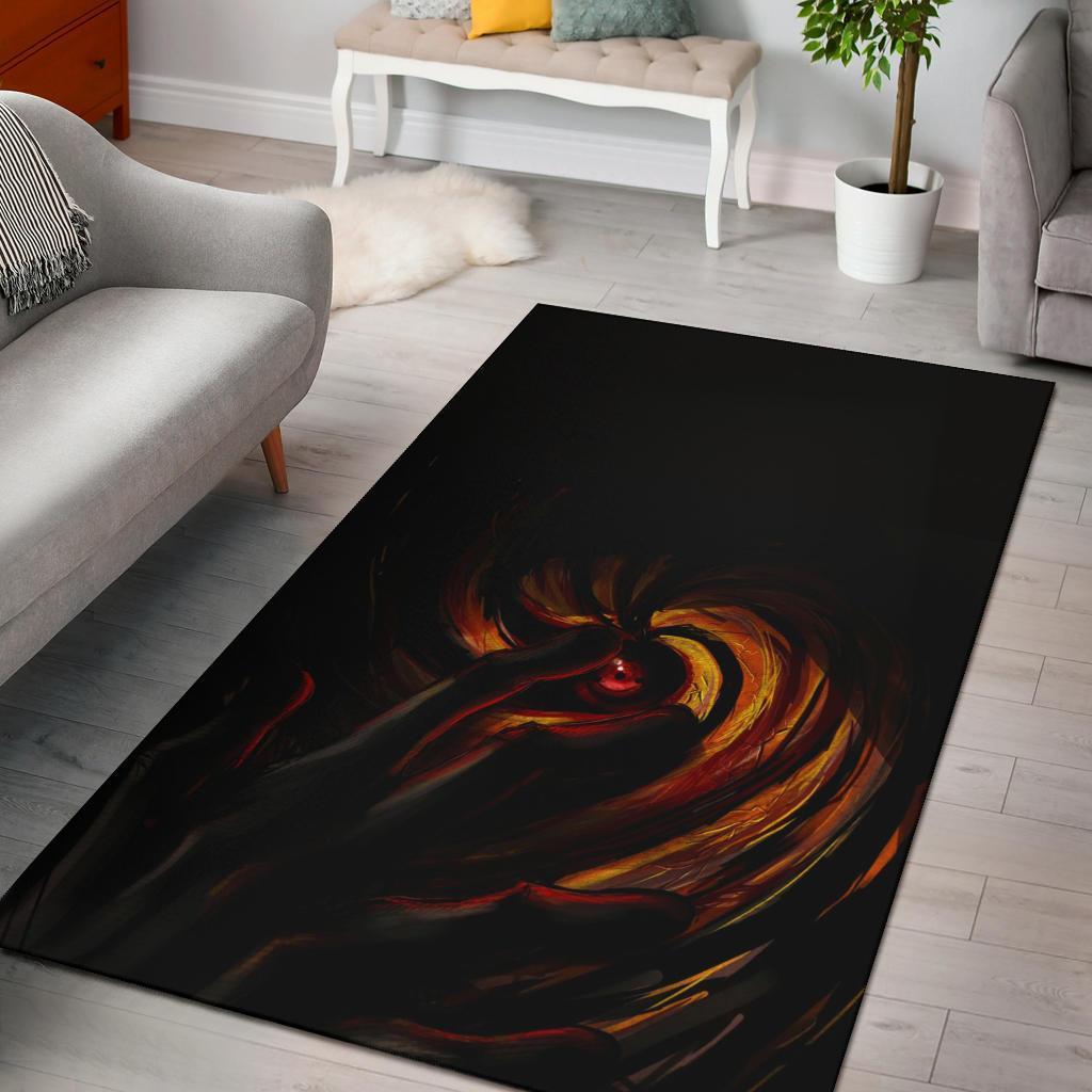 Cool Uchiha Obito Art Area Rectangle Rug